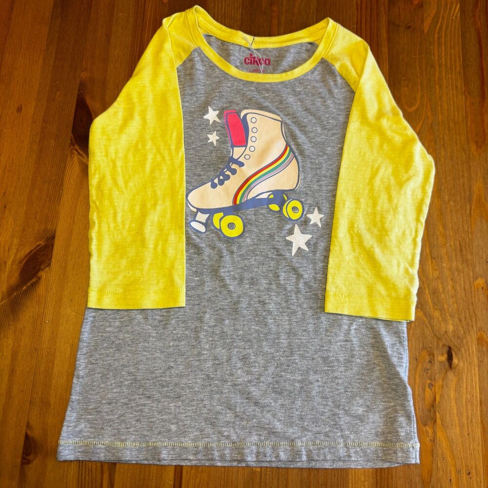 Girls Rainbow Rollerskate Shirt Size L (10/12)